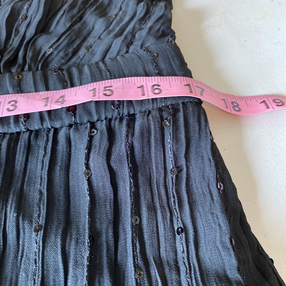 Vintage Y2K Lace/Sequins Babydoll Black Tank Whimsygoth Fairy Gauzy Studio 1940 - Picture 10 of 15